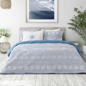 Σεντόνια Raiza (Σετ 3τμχ) Grey-Blue Nima Ημίδιπλο 190x260cm 100% Βαμβάκι