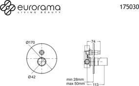 Eurorama Res Pro 175030 Black Matt - Μικτης εντοιχισμου 2 εξοδων