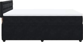 vidaXL Κρεβάτι Boxspring με Στρώμα Μαύρο 160x200 εκ. Βελούδινο