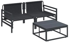 vidaXL Σετ Καναπέ Κήπου 3 pcs Ανθρακί Ατσάλι