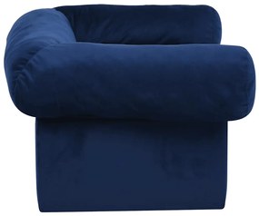 vidaXL Καναπές - Κρεβάτι Σκύλου με Συρτάρι Μπλε 75x50x38 εκ. Βελουτέ