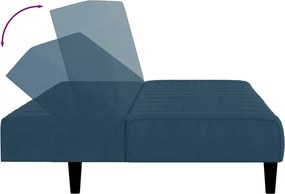 vidaXL Καναπές Κρεβάτι Διθέσιος Μπλε Βελούδινος