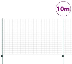vidaXL Τεντώτο με στήριγμα Πράσινο 1,4 x 10 m Χάλυβας και PVC