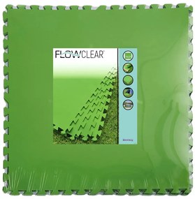 Bestway Προστατευτικό Πάτωμα Πισίνας Flowclear 9 τεμ. Πράσινο 5,47 μ²