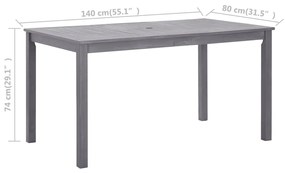 ΤΡΑΠΕΖΙ ΚΗΠΟΥ ΓΚΡΙ ΠΑΤΙΝΑ 140X80X74 ΕΚ. ΑΠΟ ΜΑΣΙΦ ΞΥΛΟ ΑΚΑΚΙΑΣ 311849