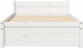 vidaXL Πλαίσιο Κρεβατιού Λευκό 75x190 εκ. Μασίφ Ξύλο Small Single
