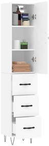 vidaXL Ντουλάπι Λευκό 34,5 x 34 x 180 εκ. από Επεξεργασμένο Ξύλο