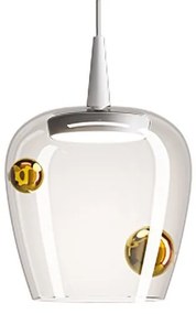 Κρεμαστό Φωτιστικό Οροφής LED 8W Λευκή Βάση IP40 Φ18cm 2700K Dimmable Bilia Zafferano-LBA3013-Χρυσό LBA3013