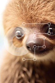 Σετ των 2 Intra Συλλεκτικό Ξύλινο Παζλ Plywood 4mm - Κοντινό πλάνο ενός νωθρού Σε Ξύλινο Κουτί - Διαστάσεις: 10x10 cm – 25 κομμάτια