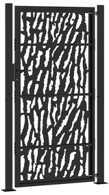 vidaXL Πόρτα Κήπου Μαύρη με Σχέδιο Ατσάλινης Γραμμής 100x175 εκ.