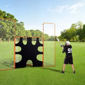 VEVOR 12x9 ft 3-IN-1 Lacrosse Goal Net with Backstop Target Rebounder Equipment