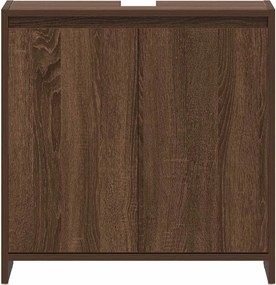 vidaXL Ντουλάπι Μπάνιου Καφέ Δρυς 60x33x61 εκ. από Επεξεργασμένο Ξύλο