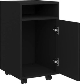 vidaXL Βοηθητικό Ντουλάπι με Τροχούς Μαύρο 33x38x60 εκ από Επεξ. Ξύλο