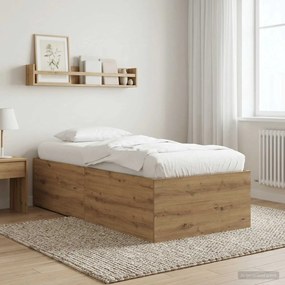 vidaXL Κρεβάτι δαπέδου Artisian Δρυς 80 x 200 cm Επεξεργασμένο Ξύλο