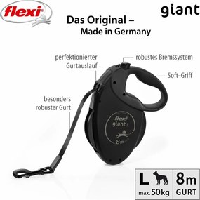 Λουρί Σκύλου Flexi Μαύρο L