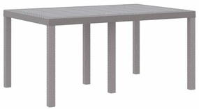 vidaXL Σέτ φαγητού για κήπο 7 pcs Ανοιχτό γκρι Rattan Polt