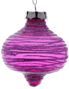 Χριστουγεννιάτικη Μπάλα Σβούρα Φούξια 8cm 53102-3