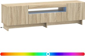 vidaXL Ντουλάπα LED Τηλεόρασης EDE 153 x 35 x 43 εκ Sonoma Δρυς