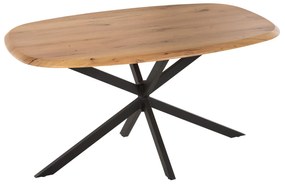 DINING TABLE OVAL RODDEN  WERZALIT TABLETOP IN NATURAL WOOD COLOR-BLACK METAL BASE 146x94x75Hcm.