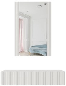 PAFOS vanity table ( hanging ) and mirror white/white DIOMMI CAMA-PAFOS-TOALETKA-BI/BI