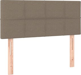 vidaXL Κρεβάτι Boxspring με Στρώμα &amp; LED Taupe 100x200 εκ. Υφασμάτινο