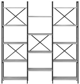 vidaXL Ράφι Βιβλίων Γκρι sonoma 156 x 25 x 167.5 εκ Επεξεργασμένο ξύλο