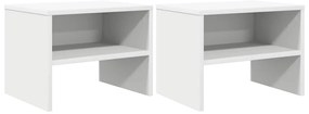 vidaXL Κομοδίνα 2 τεμ. Λευκά 40 x 30 x 30 εκ. από Επεξ. Ξύλο