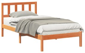 vidaXL Σκελετός Κρεβατιού Καφέ κεριού 90 x 190 cm Μασίφ ξύλο πεύκου