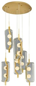 Φωτιστικό Οροφής 701CHD1711 Φ45x120cm 12xG4 1,5W Gold Opviq