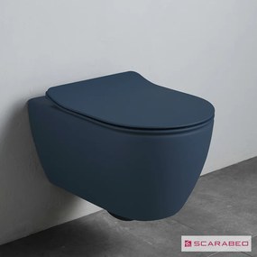 Λεκάνη Κρεμαστή MOON/50,5 Clean-Flush με κάλυμμα Slim Soft Close, Scarabeo Ocean (blu) 552000SC-600