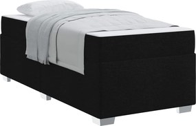 vidaXL Σκελετός Κρεβατιού με στρώμα Μαύρο 90 x 200 cm ύφασμα