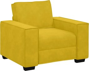 vidaXL Πολυθρόνα Κίτρινη Βελούδινη 100x78x84 εκ.