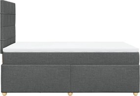vidaXL Κρεβάτι Boxspring με Στρώμα Σκούρο Γκρι 120x200 εκ. Υφασμάτινο