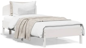 vidaXL Σκελετός Κρεβ. Χωρίς Στρώμα Λευκό 90x200 εκ Μασίφ Πεύκο