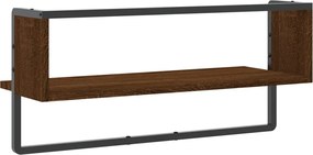 vidaXL Ράφι Τοίχου με Μπάρα Καφέ Δρυς 65x25x30 εκ.