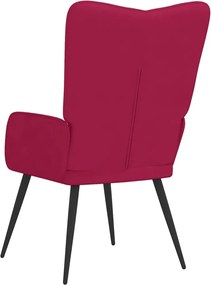 vidaXL Πολυθρόνα Relax Μπορντό Βελούδινη