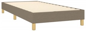 vidaXL Κρεβάτι Boxspring με Στρώμα Taupe 90x200 εκ. Υφασμάτινο