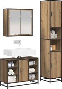 vidaXL Σετ Επίπλων Μπάνιου 3 pcs Artisan Oak Επεξεργασμένο ξύλο