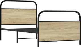 vidaXL Πλαίσιο Κρεβατιού Χωρ. Στρώμα Sonoma Δρυς 90x190 εκ Επεξ. Ξύλο