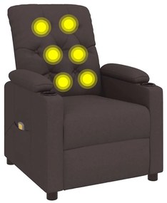 vidaXL Πολυθρόνα Μασάζ Σκούρο Καφέ Υφασμάτινη