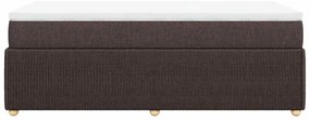 vidaXL Κρεβάτι Boxspring με Στρώμα Σκούρο Καφέ 80x200 εκ. Υφασμάτινο