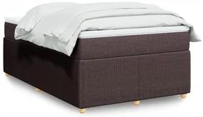 vidaXL Κρεβάτι Boxspring με Στρώμα Σκούρο Καφέ 120x200 εκ. Υφασμάτινο