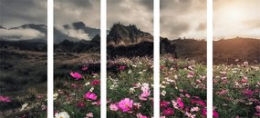 5 μέρη εικόνα λιβάδι ανθισμένα λουλούδια - 100x50