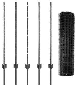 vidaXL Τεντώτο με στήριγμα Γκρι 1 x 10 m Ατσάλι