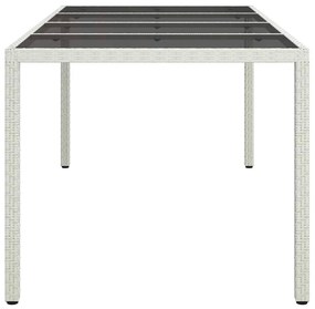 vidaXL Τραπέζι Κήπου για Φαγητό Λευκό 190 x 90 x 75 cm Πολυ ράταν
