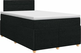 vidaXL Κρεβάτι box spring με στρώμα Μαύρο 120 x 200 cm Ύφασμα