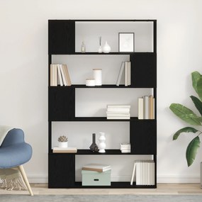 vidaXL Μαύρο Ράφι Βιβλίων από Δρυ 100x24x155 εκ. Από Επεξεργασμένο Ξύλο