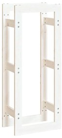 vidaXL Ραφιέρα Καυσόξυλων Λευκή 41x25x100 εκ. από Μασίφ Ξύλο Πεύκου