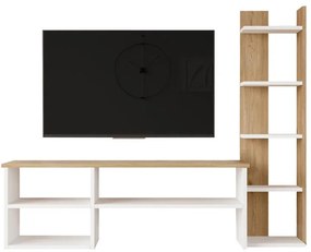 Σύνθετο Σαλονιού Perla σε Λευκό - Φυσικό 120x29.5x41,8εκ. 120x29.5x41.8 εκ.