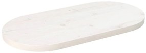 vidaXL Επιφάνεια Τραπεζιού Οβάλ Λευκή 60x30x2,5 εκ. Μασίφ Ξύλο Πεύκου